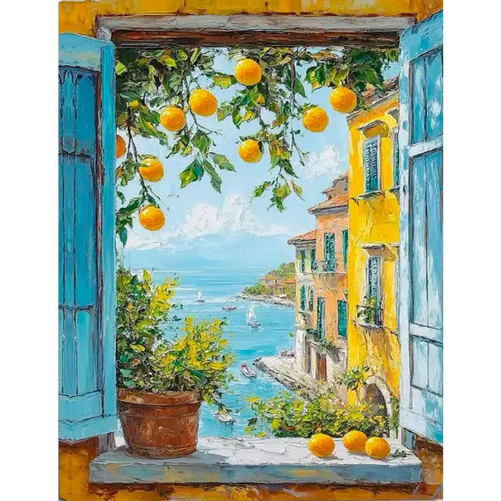 Yunruily Paint by Number Adult Lemon Tree-Adult Paint by Numbers,Paint by Numbers for Adults Canvas for Gifts Home