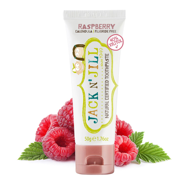 Jack N' Jill Natural Certified Kids Toothpaste: Raspberry - Organic Raspberry Flavoring, Gluten Free, Sugar Free,