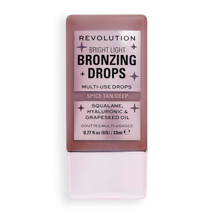 Revolution Beauty London, Bright Light Bronzing Drops, Bronze & Glow for Face & Body, Infused with Hyaluronic Acid,
