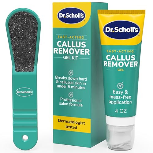 Dr. Scholl's Fast Acting Callus Remover Gel Kit, Hard Skin Removal, Smooth Soft Feet in Minutes, Salon Professional