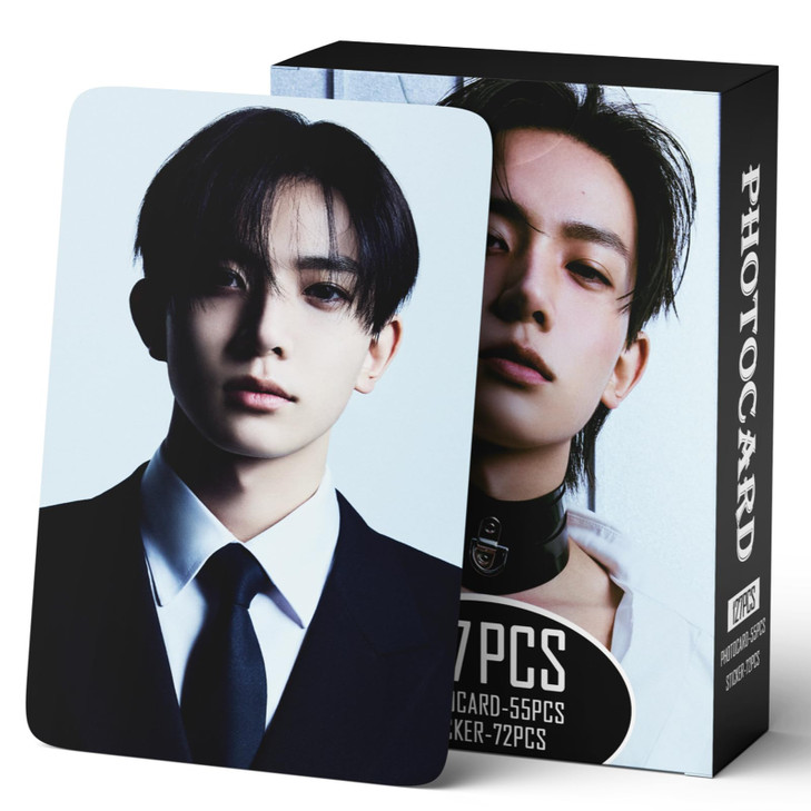 Yuto 127 PCS Photocards 55 PCS Lomo Cards Set 72 PCS Stickers postcard Gift Merchandise for Boys and Girls(Heeseung)