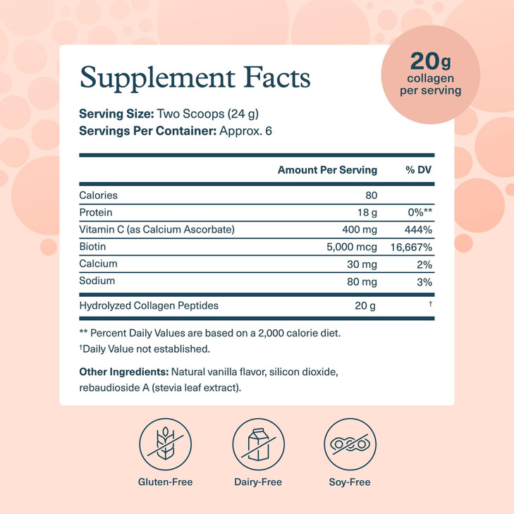 Youtheory Collagen Powder - Premium Collagen Supplement with Vitamin C & Biotin - Supports Healthy Hair, Nails, Skin & Joints* - Dairy, Soy & Gluten