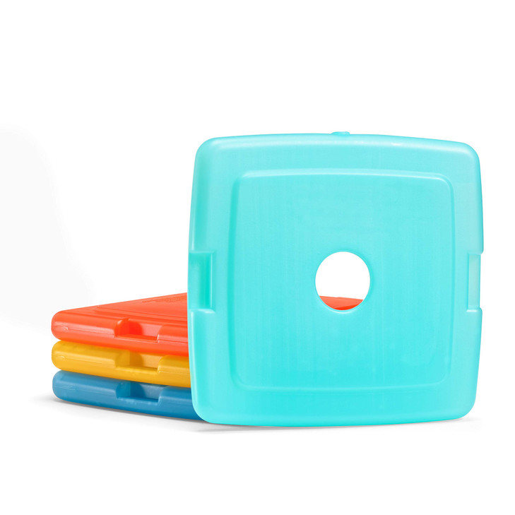 Cool Coolers By Fit & Fresh 4 Pack Slim Ice Packs, Quick Freeze Space Saving Reusable Ice Packs for Lunch Boxes or