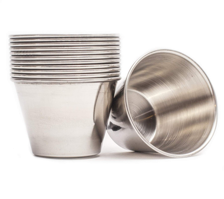 EHOMEA2Z Ramekins Stainless Steel Condiment Sauce Cups, Metal Ramekins, Commercial Grade, Multifunctional, Ideal for