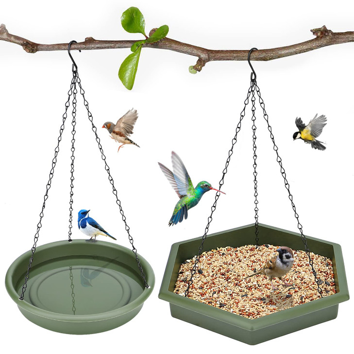 Hanging Bird Bath2 in 1 XL Hanging Bird Feeder & Birds Bath for Outside