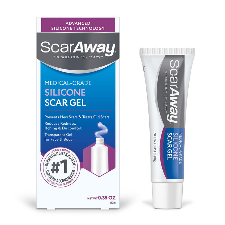 ScarAway Silicone Scar Gel, Helps Improve Size, Color & Texture of Hypertrophic & Keloid Scars from Injury, Burns &