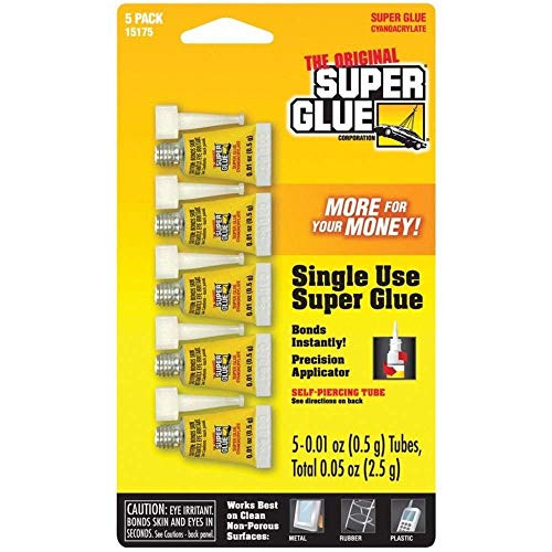 1 Pack of 5 Single Use Super Glue (Pack of 3)