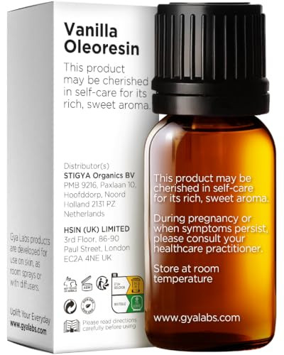 100% Pure Vanilla Oleoresin Essential Oil for Skin & Diffuser - 0.34 Fl Oz