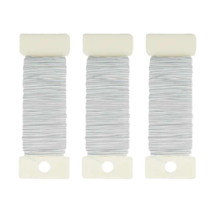 114 Yards 26-Gauge White Floral Metal Wire: Flexible Paddle Wire for Flower Arrangements, Crafts, Christmas Wreaths,