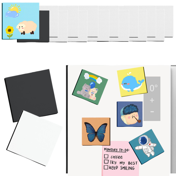 15 Pack 3 Inch Square Mini Magnetic Canvas Boards for Painting