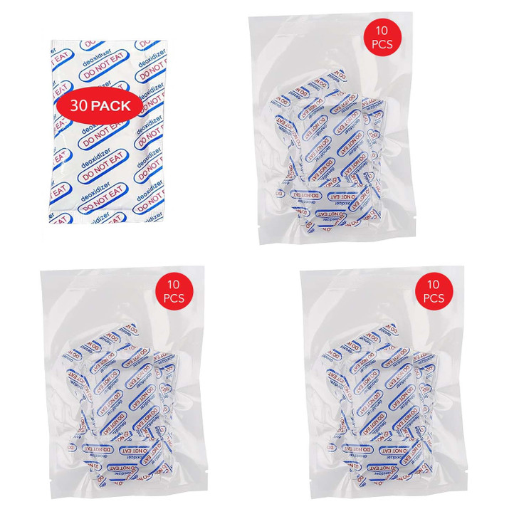 30 Packs 1000cc Food Grade Oxygen Absorbers (3x packs of 10) Oxygen Absorbers for Food Storage, Long Term Food