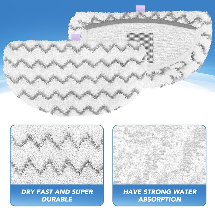 4 Pack PowerFresh Replacement Steam Mop Pads Compatible with Bissell PowerFresh Steam Mop, Fits 1940, 1806, 1544, 1440