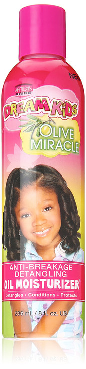 African Pride Dream Kids Olive Miracle Anti-Breakage Detangling Oil Moisturizer - Contains Olive Oil, Detangles &