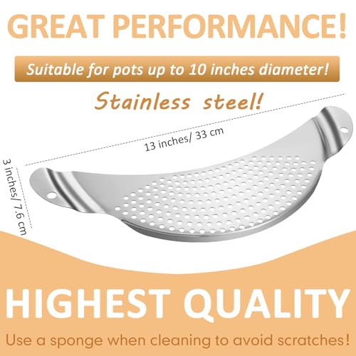 Boao 2 Pieces Pot Strainer with Handle for Pan,Fits Up to 10 in