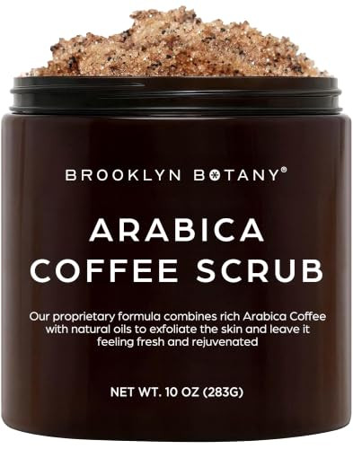 Brooklyn Botany Arabica Coffee Body Scrub - Moisturizing and Exfoliating for Body, Face, Hand, Foot - Fights Stretch