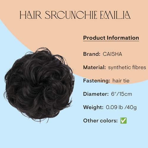 CAISHA Big Hairpiece Scrunchy Updo Bridal Hairstyle curly Messy Bun Dark Chocolate Brown G2E