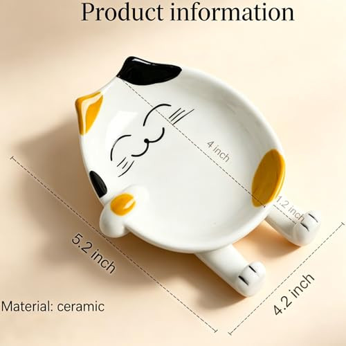 Cat Spoon Rest, Ceramic Cute Spoon Holder Rest for Stove Top, Cat Kitchen Accessories, Stove Holder Utensil Spoon Rest