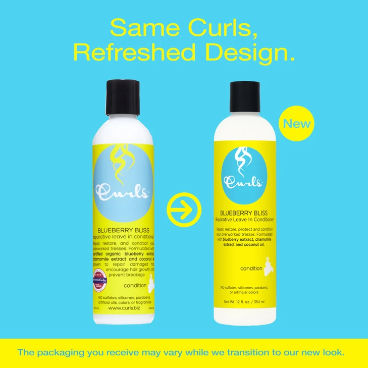 Curls Blueberry Bliss Reparative Leave In Conditioner - 8 oz, Helps Repair Damage and Prevent Breakage, Conditioner