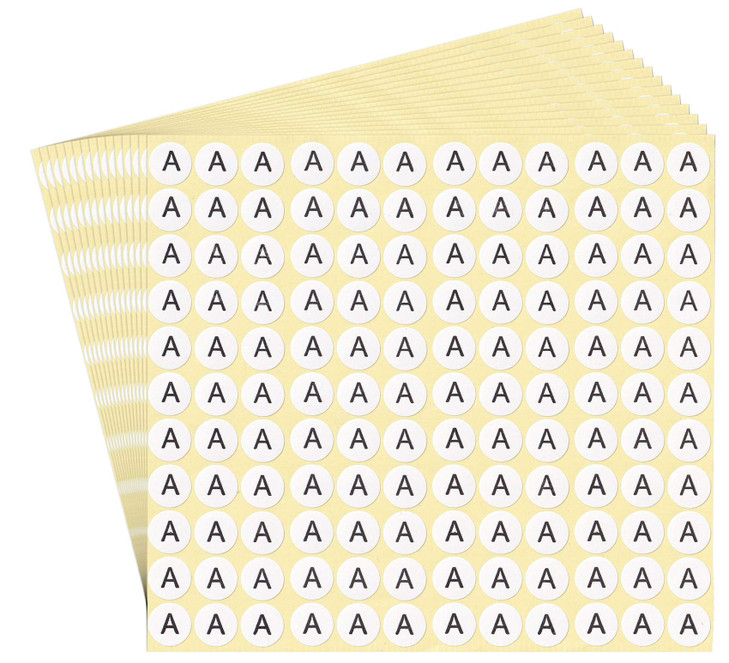 dealzEpic - Alphabet Stickers of The Letter A - Small Round Paper Self-Adhesive Peel and Stick Letter Labels - Set of
