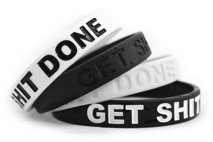 Fitdom Inspirational Silicone Wristbands for Adults with Custom Embossed