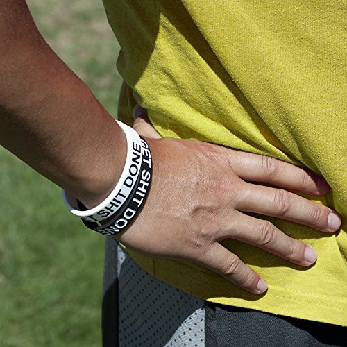Fitdom Inspirational Silicone Wristbands for Adults with Custom Embossed