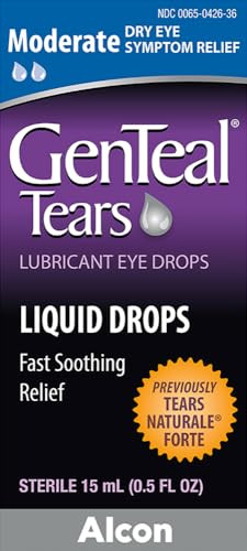 GenTeal Tears Moderate Lubricant Dry Eye Drops, 15 mL