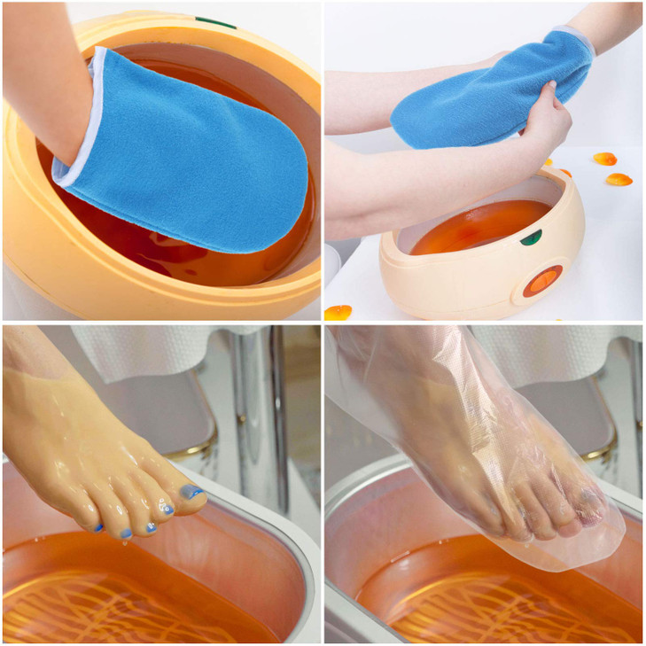 Geyoga 204 Pcs Paraffin Wax Bath Set with Cloth Gloves and Booties