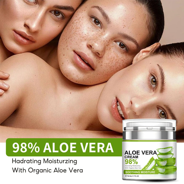 Grospe Aloe Vera Moisturizer Facial Cream,Facial Cream With 98% Organic Aloe Vera,Anti Wrinkle Face Moisturize