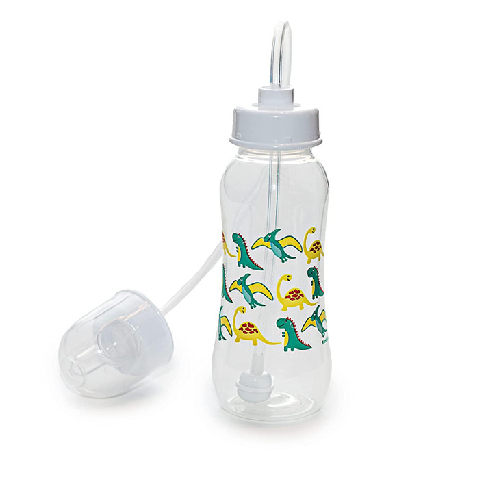 Hands-Free Baby Bottle - Anti-Colic Nursing System 9 oz Baby Bottle with Fast Flow Nipple/Teat 3m+ with Tube Straw