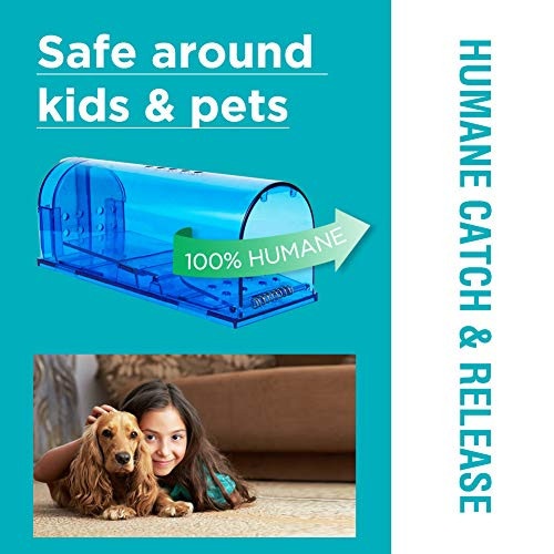 Humane Mouse Trap Reusable! [2-Pack] - Catch and Release No-Kill Rodent Traps for Indoors & Outdoors - Safe for