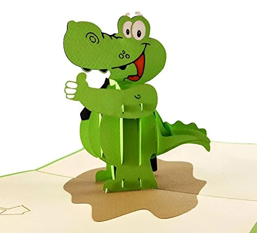 iGifts And Cards Funny Alligator 3D Pop-Up Card  New Adventures 6"x8"