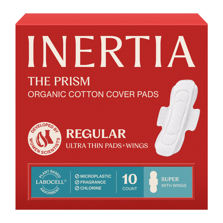 INERTIA The Prism Regular  Truly Organic, Ultra Thin & Leak-Proof Korean Cotton Pads with Wings | Regular Absorbency