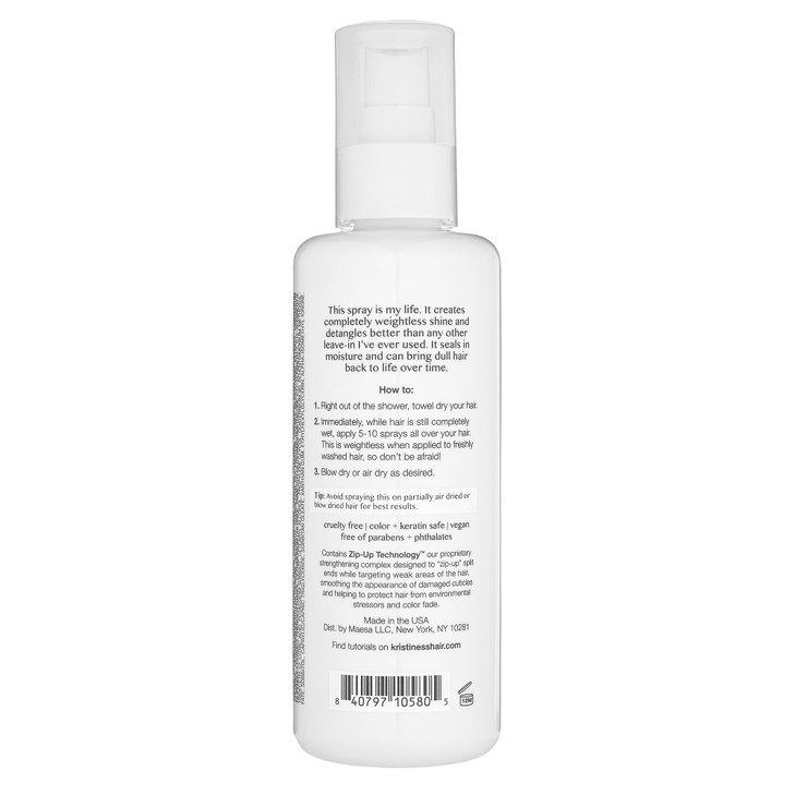 Kristin Ess Hair Weightless Shine Working Hair Serum for Dry Damaged Hair - Frizz Taming, Anti Breakage, Moisture Locking + Shine Enhancing - Color +