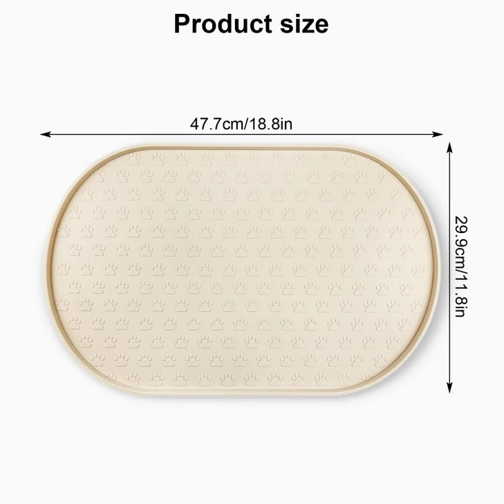KPWACD Dog Food Mat Anti-Slip Bowl Mats, High-Lips Waterproof Pet Placemat