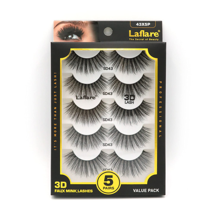 Laflare Premium Silk Lashes 3D Faux Mink Eyelashes Multipack, Light, Natural Looking, Professional Easy to Apply