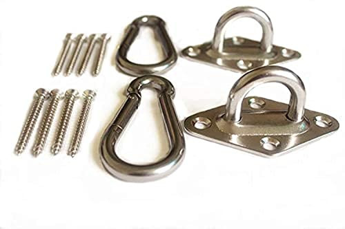 MHMYDZ 1000 lb Capacity Heavy Duty Hammock Hanging kit Ultra Durable Hooks Carabiners for Hammock Stand Hammocks Swing