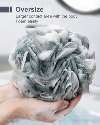 MTDLYICE Loofah Sponge, XXL Large Loofah 100g 4 Pack, Bath Sponge Soft Mesh Shower Loofah for Men, Body Scrub, Shower