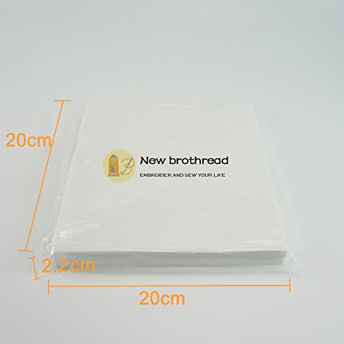 New brothread Tear Away Embroidery Stabilizer 8"x8" - 100 Precut Sheets