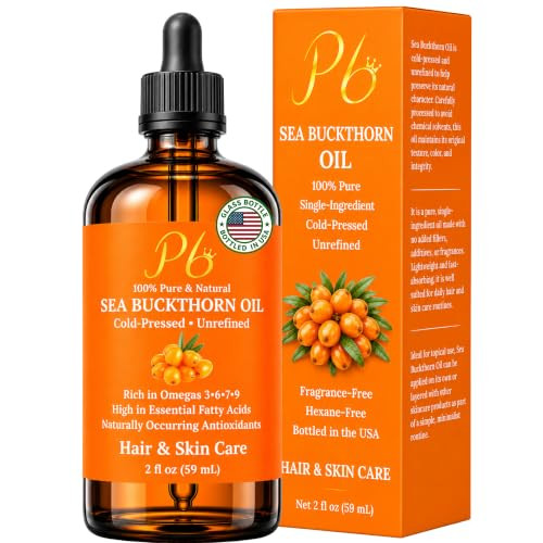 Pomberries Sea Buckthorn Oil, 100% Pure Seabuckthorn Oil for Face & Hair