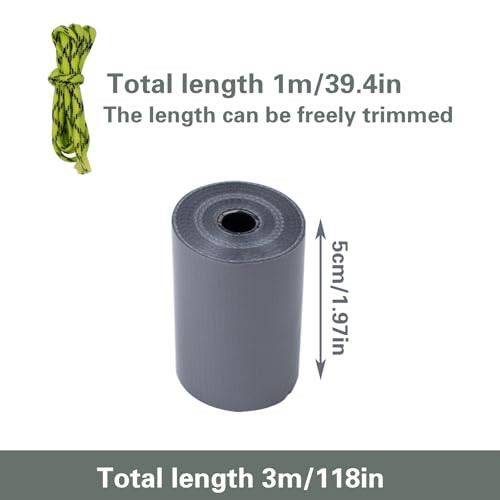SnowTing 4 PCS Mini Duct Tape with Rope and Carabiner, Portable Pocket Size Duc Tape for Outdoor Camping Travel