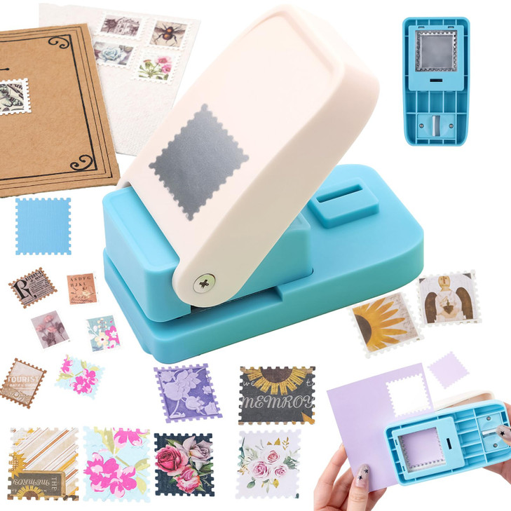 Square Stamp Punch, 1 Inch Square Stamp Puncher Postage Stamps Punches for Paper Crafts, StampShaped Paper Punches,