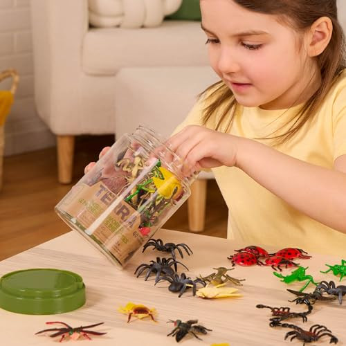 Terra by Battat Insect World Bug Toys, 60 Mini Figures in Tube, Insects