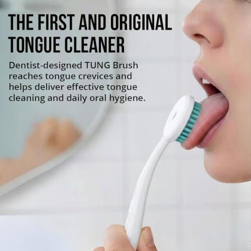 TUNG Tongue Cleaning Kit, TUNG Tongue Brush with Natural Mint Blast Gel, Tongue Cleaner for Daily Oral Care, Fresh