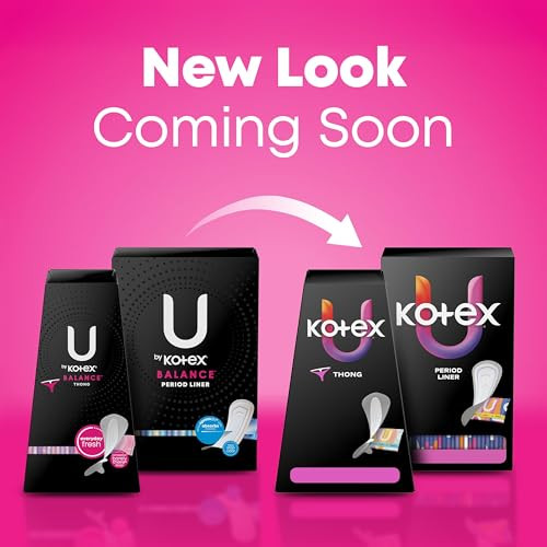 U by Kotex Balance Daily Panty Liners, Wrapped, Light Absorbency, Regular Length, 100 Count (Packaging May Vary)