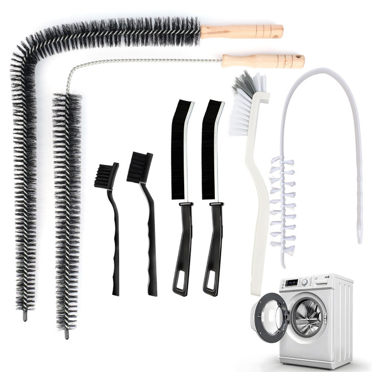 Washing Machine Cleaning Brush,Dryer Vent Cleaner Kit,Crevice Brush for Bathroom, Shower & Kitchen - Scrub Brushes