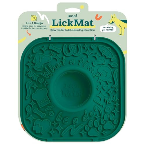 Woof LickMat, Slow Feeder Mat for Dogs, Green
