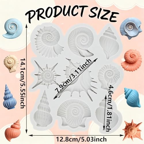 XCYRFMS Shell Polymer Clay Mold Marine Theme Conch Silicone Molds