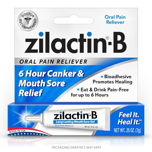 Zilactin B Fast Acting Canker Sore Treatment Gel 0.25 Oz, Pack of 1