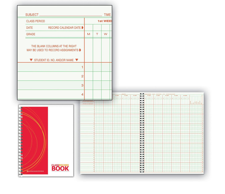 Hammond and Stephens 8 Subject 35 Student 9/10 Week Class Record Book, 9-1/4 x 12-1/4 Inches, PolyIce Cover