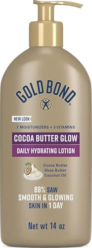 Gold Bond Cocoa Butter Glow Daily Hydrating Lotion for Gifting, 14 Oz